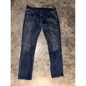 Levi's 511 Jeans Men 36x32 Blue Denim Cotton Stretch Slim Fit Dark Wash Low Rise